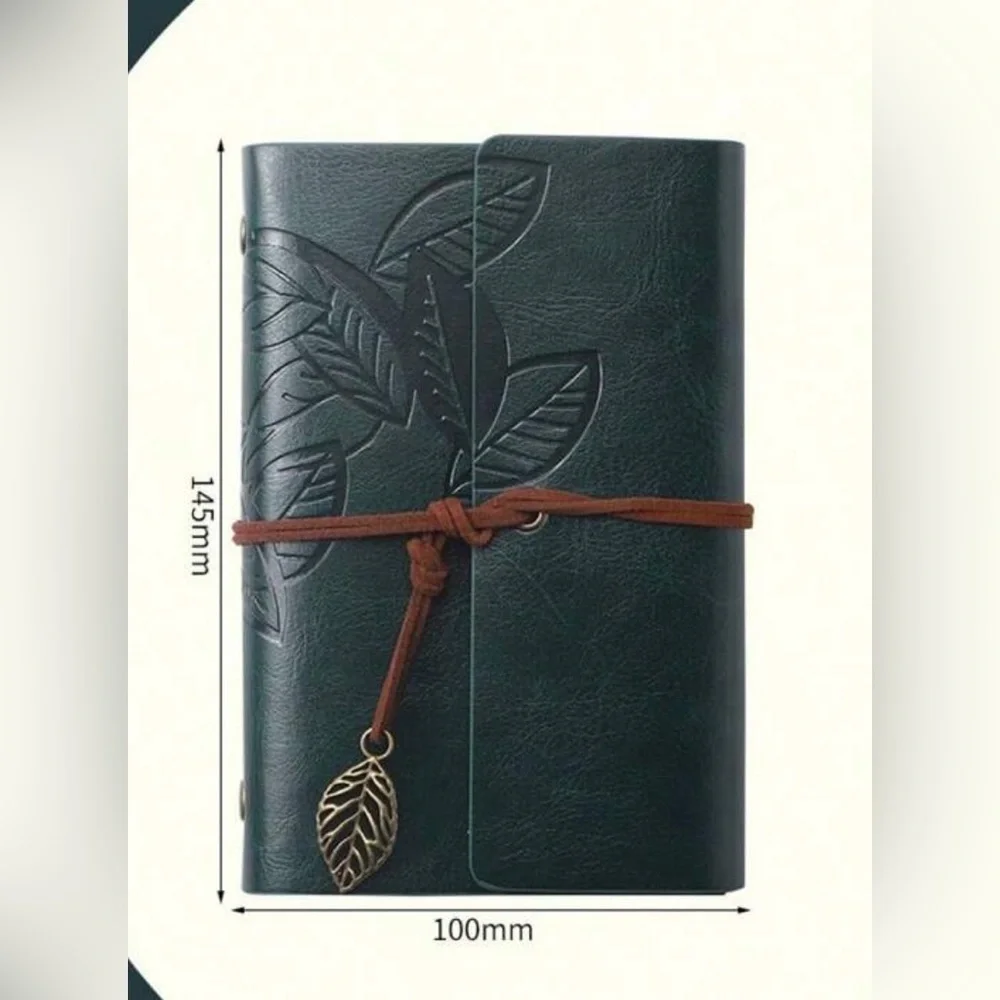 NEW Embossed Leaf Leather Journals Red, Teal, Blue, and Green Available